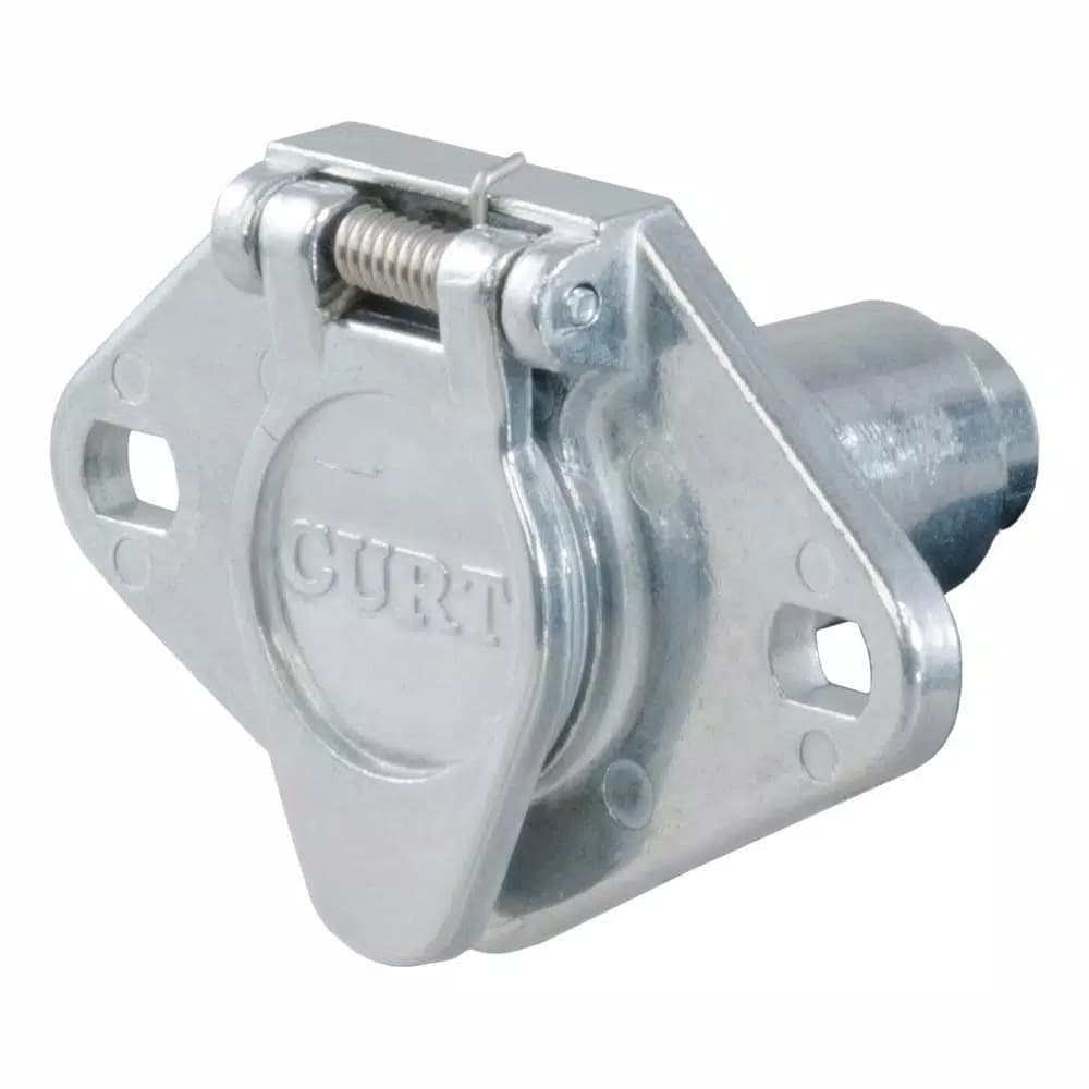 CURT 4-Way Round Female Connector Socket, Vehicle Side Trailer Wiring Kit