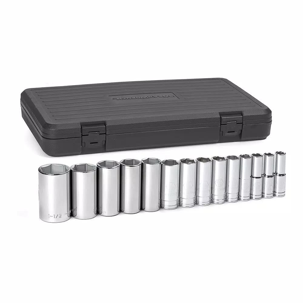 GearWrench 14-Piece 1/2 in. Drive SAE Deep Socket Set