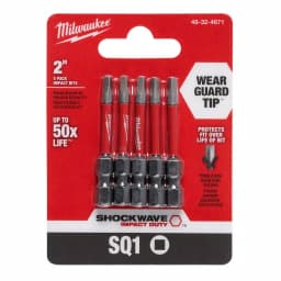 Milwaukee SHOCKWAVE 2 in. #1 Square Impact Duty Steel Power Bits, 5-Pack thumbnail 2