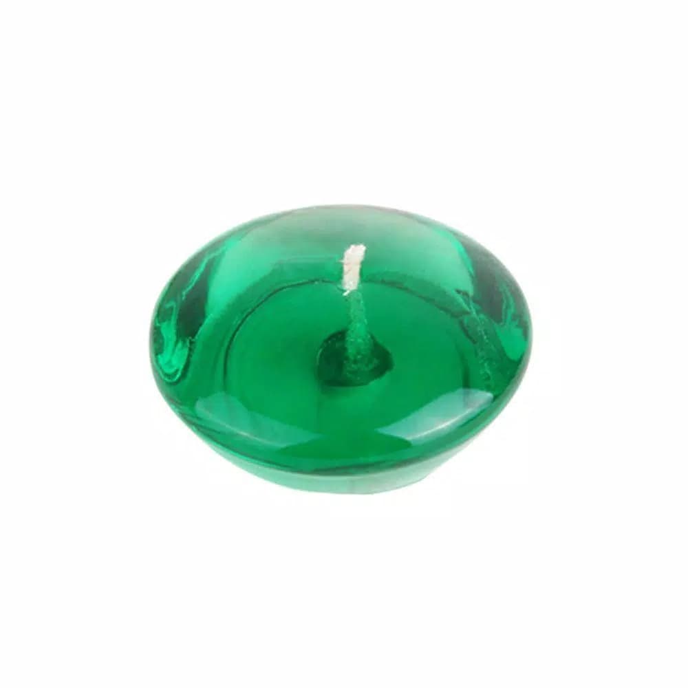 Zest Candle 3 in. Clear Hunter Green Gel Floating Candles, 6-Pack