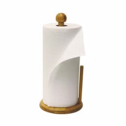 Home Basics Bamboo Paper Towel Holder - Natural Honey Finish Vertical Stand thumbnail 1
