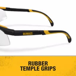 DEWALT DC Dual Injected Rubber Frame Safety Glasses with Clear Polycarbonate Lens thumbnail 6