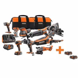 RIDGID 18V Brushless Cordless 10-Piece Combo Kit with 4 Lithium-Ion Batteries thumbnail 1