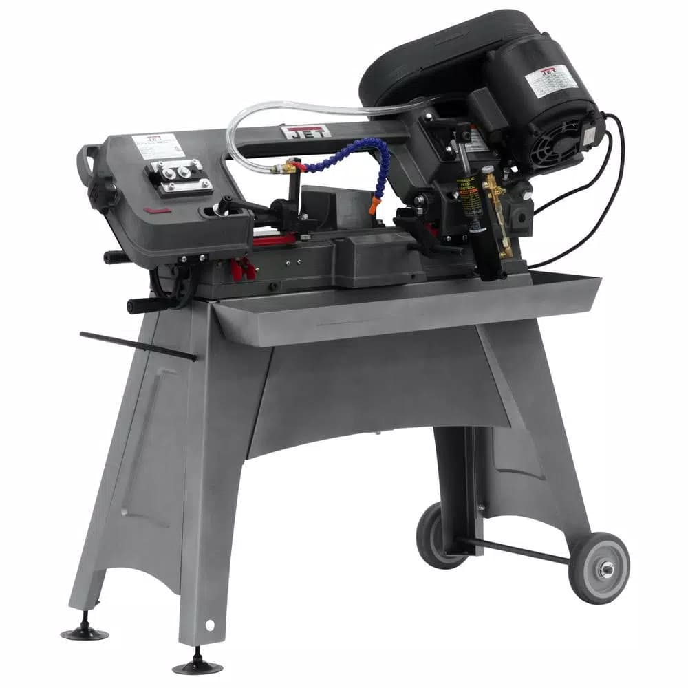 JET J-3230 1/2 HP 5 in. x 8 in. Horizontal Metalworking Band Saw with Rolling Stand, 115V