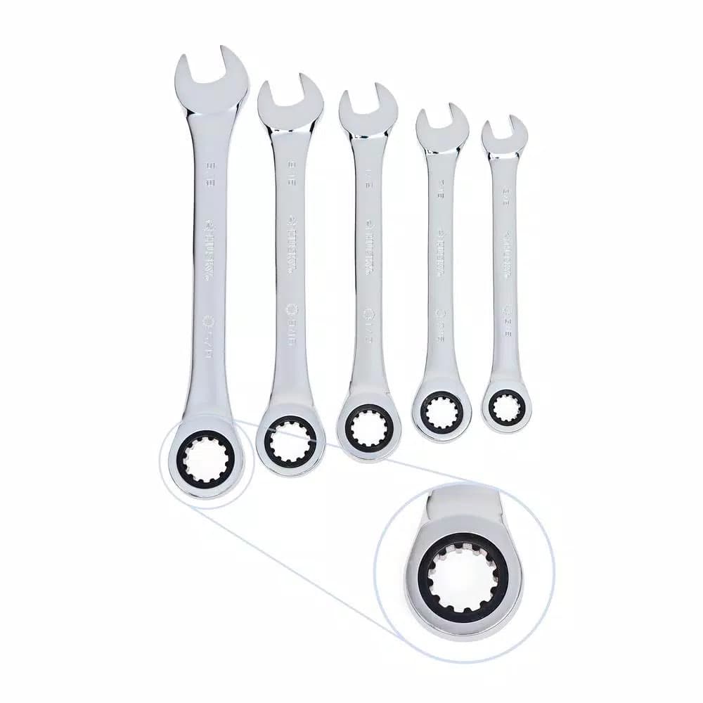 Husky 10-Piece Ratcheting Combination Wrench Set, SAE and Metric