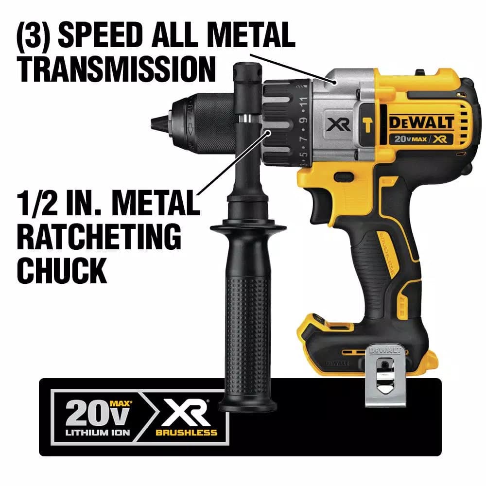 DEWALT 20V MAX XR Brushless 1/2 in. Drill/Driver Kit with (2) 5.0 Ah Batteries & Charger