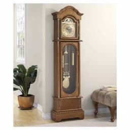 Unbranded Traditional 72 in. Oak Floor Standing Grandfather Clock with Westminster Chime thumbnail 1