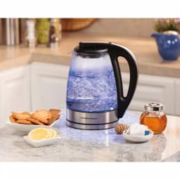 Hamilton Beach 1.7 Liter Glass Electric Kettle, 1500W Rapid Boil with Blue Illumination thumbnail 5