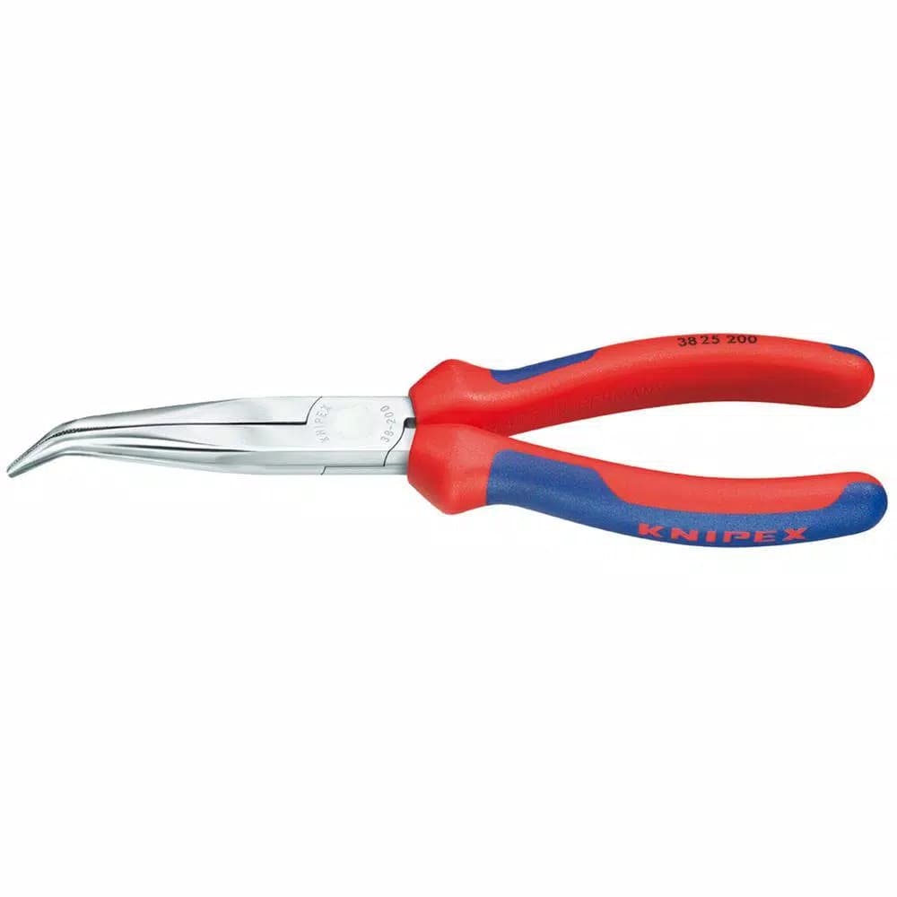 KNIPEX 8 in. Angled Long Nose Pliers with Comfort Grip, No Cutter