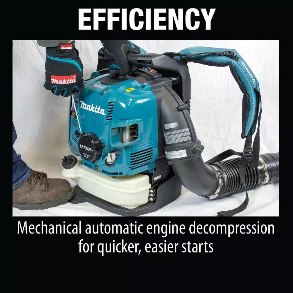 Makita EB7660WH 75.6cc MM4 4-Stroke Commercial Backpack Blower, 206 MPH, 706 CFM