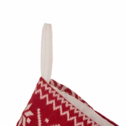Glitzhome 21 in. White Fleece Polyester Christmas Stocking Decor (2-Pack) thumbnail 3