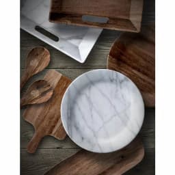 Unbranded Carrara Handle Melamine Serving Tray, White Rectangle Platter thumbnail 3
