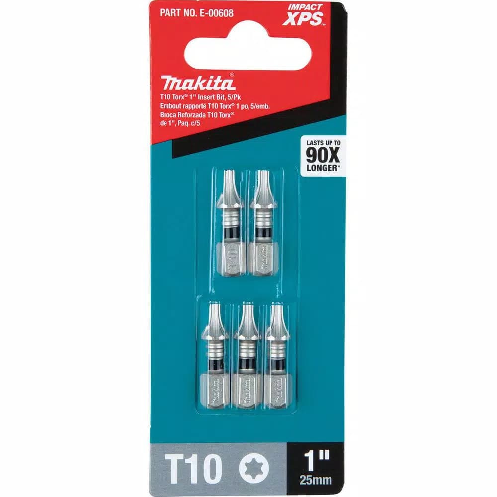 Makita ImpactXPS T10 Torx 1 in. Insert Bits, 5-Pack