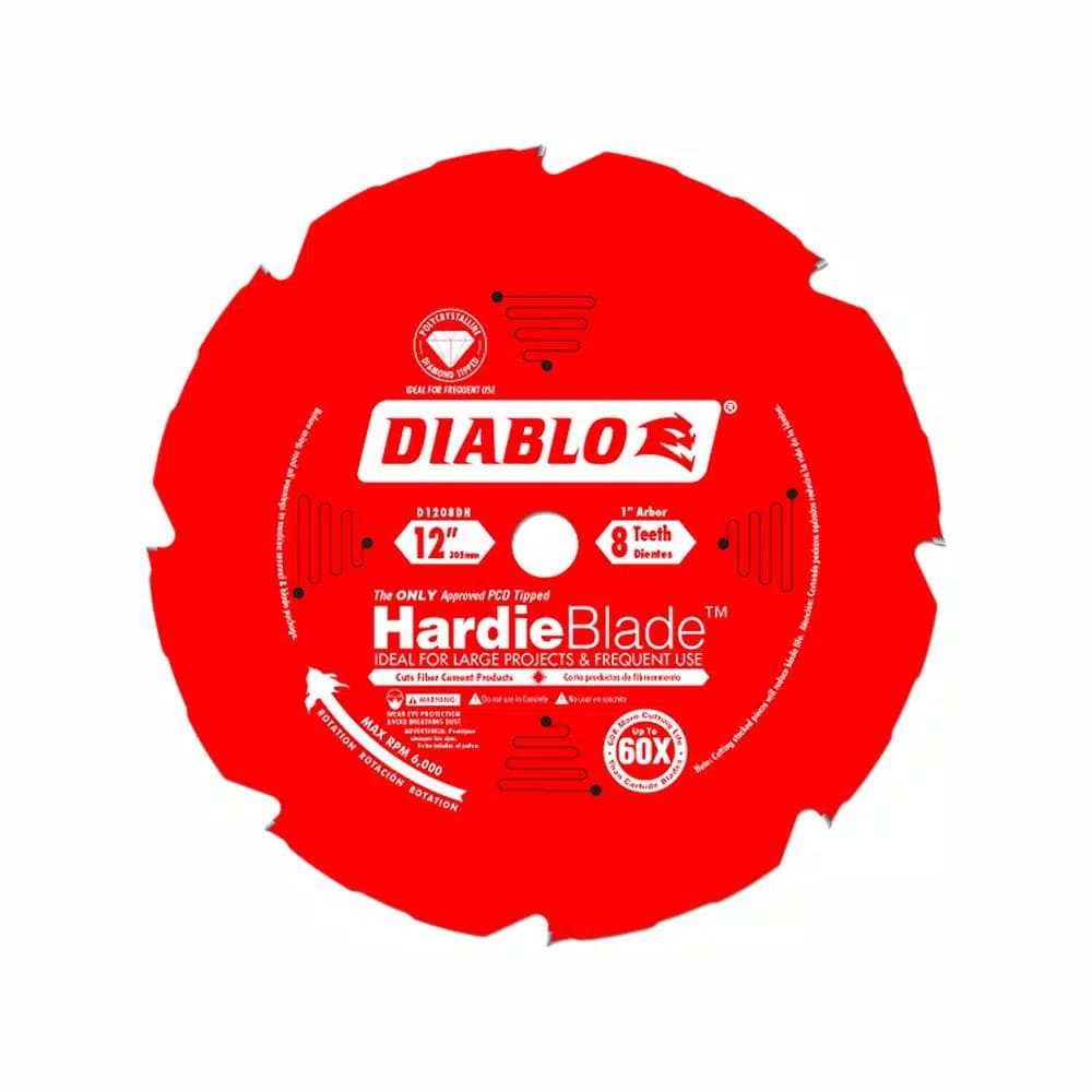 Diablo 12 in. 8-Tooth PCD Tipped Fiber Cement Saw Blade for James Hardie