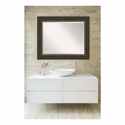 Amanti Art Milano 34.5 in. W x 28.5 in. H Framed Rectangular Bathroom Vanity Mirror, Dark Bronze thumbnail 5