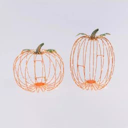 Gerson 13.58 in. Assorted Pre-Lit Metal Standing Pumpkins Decor, Set of 2 thumbnail 3
