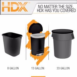 HDX 13 Gallon White Drawstring Kitchen Trash Bags, 55 Count thumbnail 2