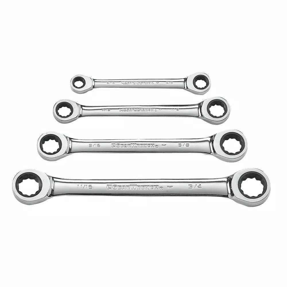 GEARWRENCH SAE Double Box-End Ratcheting Wrench Set, 4-Piece