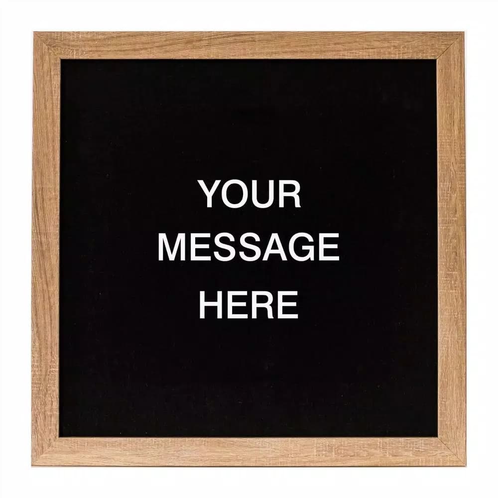Petal Lane Home Letterlove Magnetic Memo Board with 150 White Letters and Rustic Brown Frame