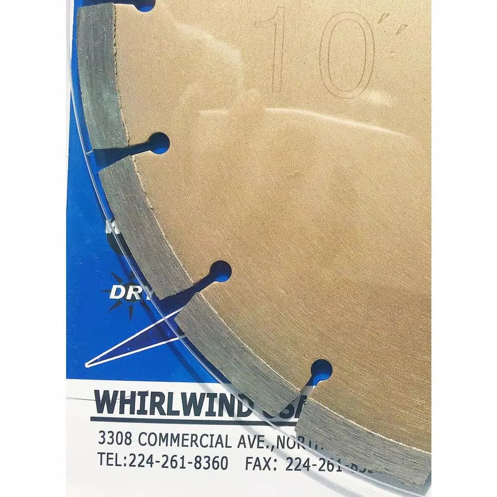 Whirlwind USA 10 in. 18-Teeth Segmented Diamond Blade for Concrete, Stone, Brick, and Masonry