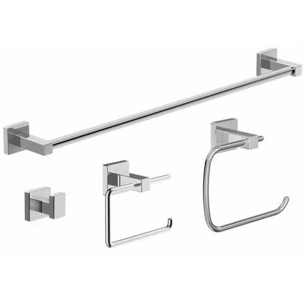 Symmons Duro 4-Piece Polished Chrome Wall-Mounted Bathroom Hardware Set