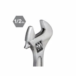 TEKTON 4 in. Adjustable Wrench, Carbon Steel with Satin Chrome Finish thumbnail 2
