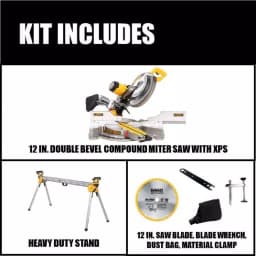 DEWALT 12 in. 15 Amp Sliding Compound Miter Saw with Heavy-Duty Miter Saw Stand (DWX723) thumbnail 2