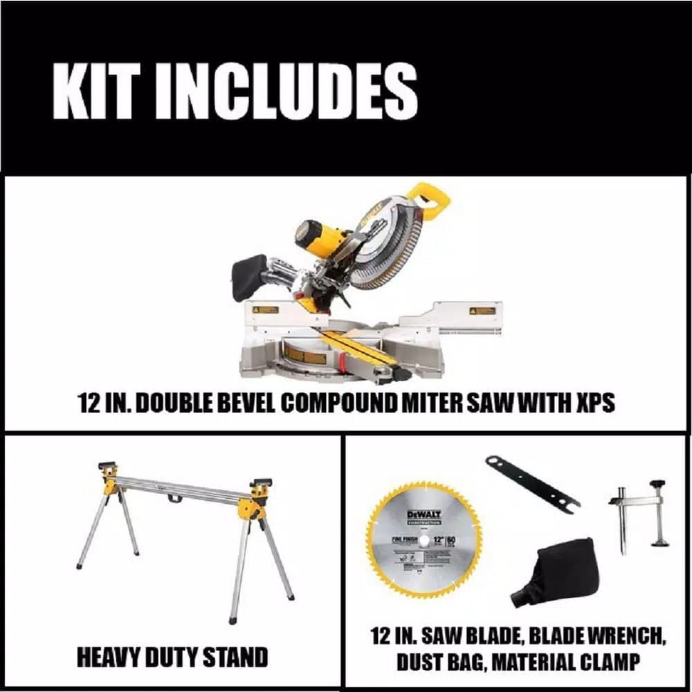 DEWALT 12 in. 15 Amp Sliding Compound Miter Saw with Heavy-Duty Miter Saw Stand (DWX723)