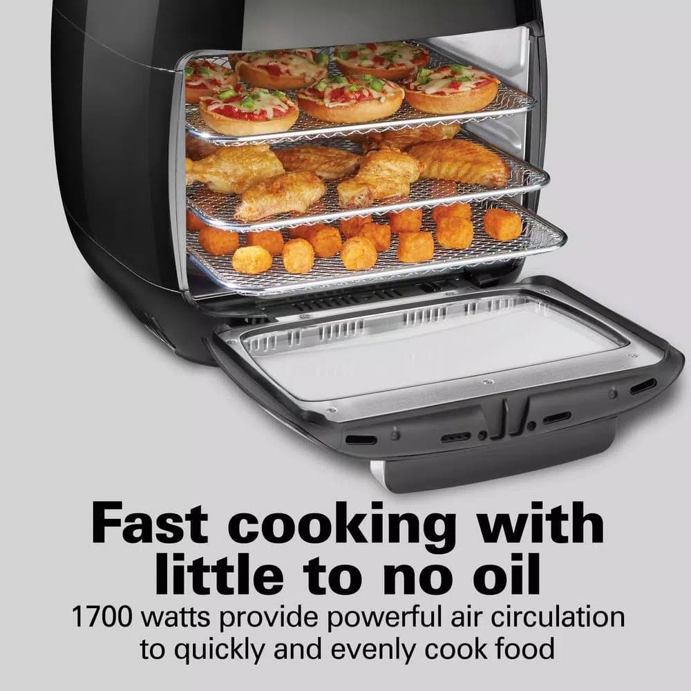 Hamilton Beach 11 Qt. Digital Air Fryer Oven with Rotisserie and Rotating Basket, Black