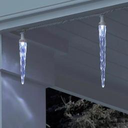 LightShow ColorMotion 24-Light White LED Icicle Christmas String Lights, 8 Effects, Outdoor/Indoor thumbnail 3