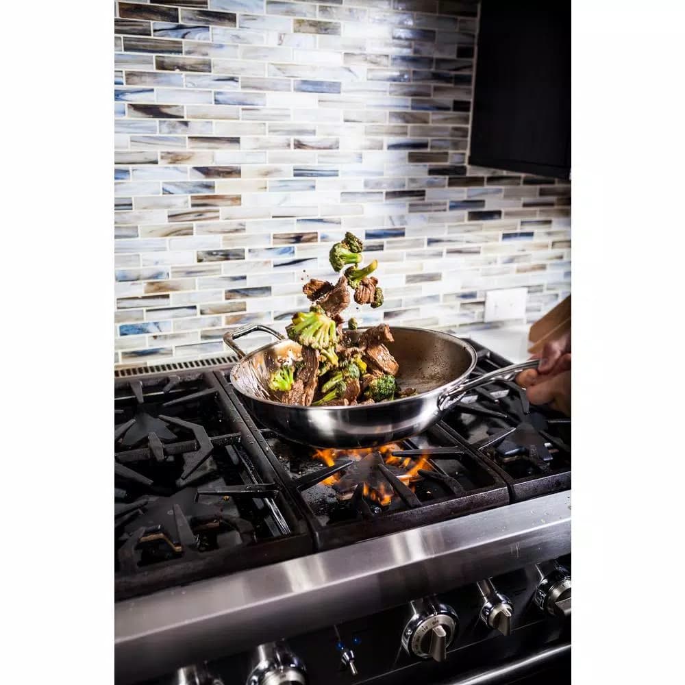 Swiss Diamond Premium Clad 7.9 Qt. Stainless Steel Wok with Tempered Glass Lid