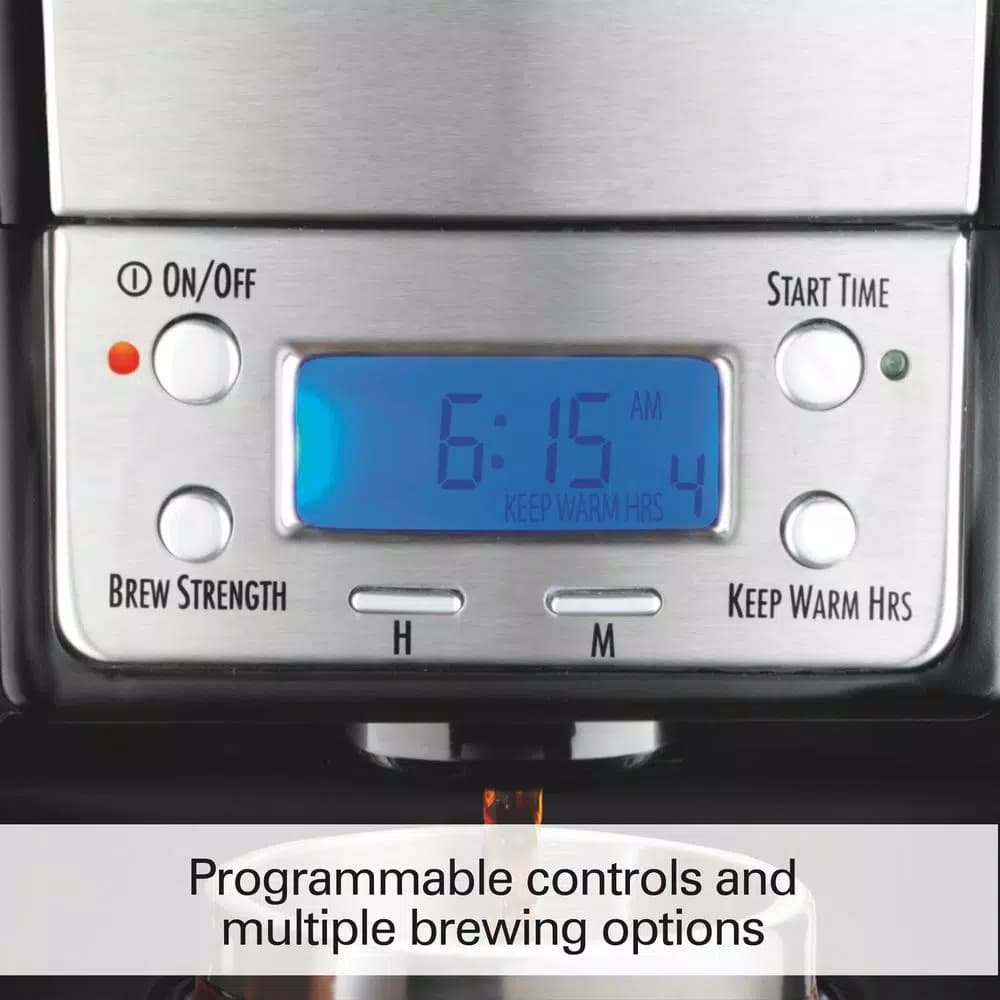 Hamilton Beach BrewStation 12-Cup Drip Coffee Maker with Internal Tank, Black/Stainless Look