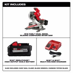 Milwaukee M18 FUEL 10 in. Dual Bevel Sliding Compound Miter Saw Kit with 8.0 Ah Battery thumbnail 2