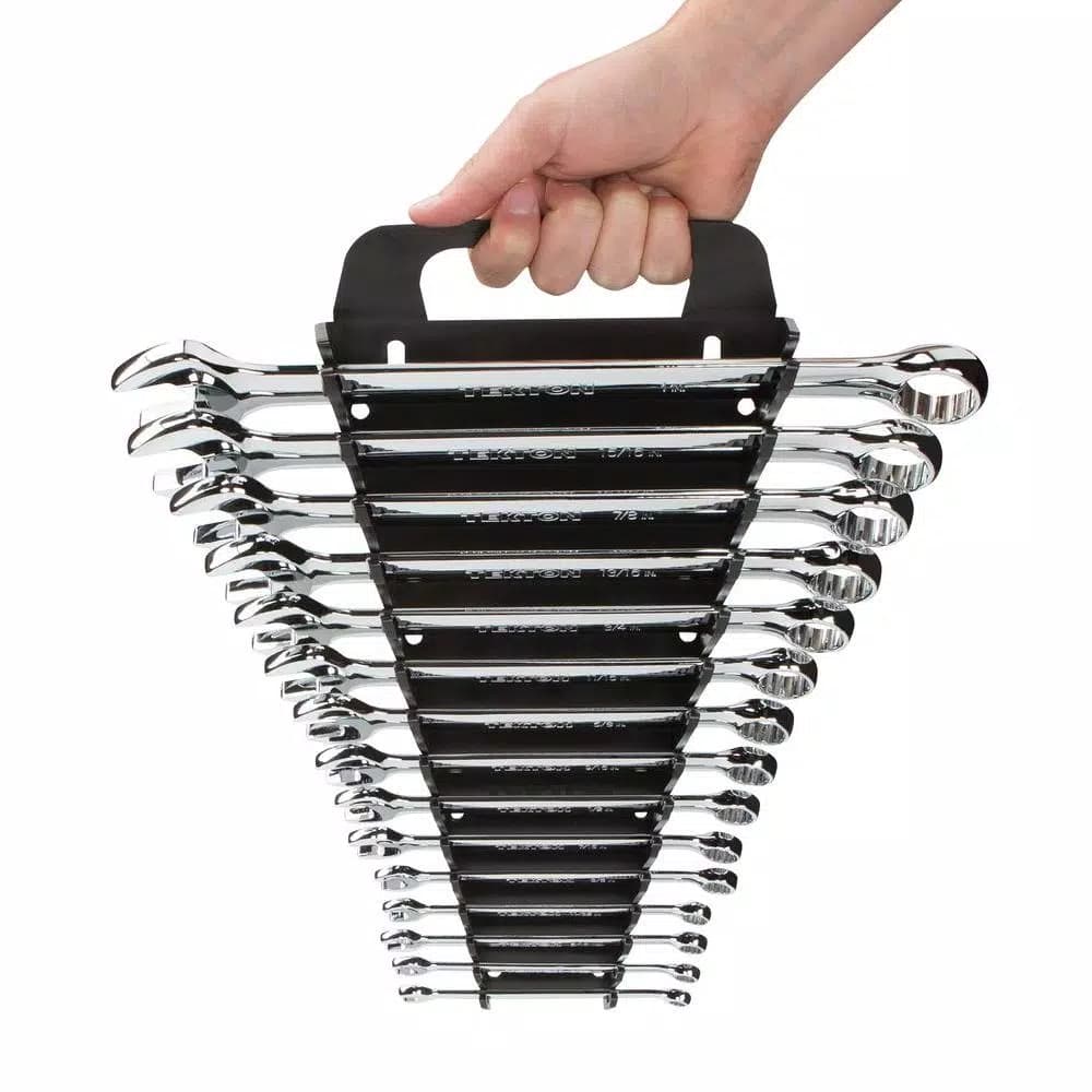 TEKTON 7.5 in. 15-Tool Store-and-Go Wrench Rack Keeper, Black