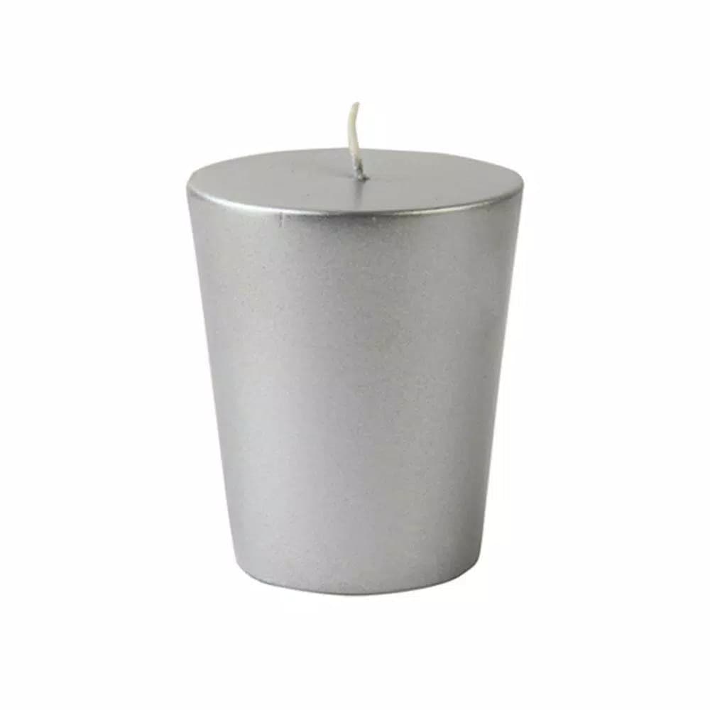 Zest Candle Metallic Silver Votive Candles, 1.75 in. Diameter, 12-Pack