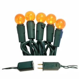 LUMABASE 70-Light LED Orange Globe String Lights, Weather Resistant, 14.58 ft, Green Cord thumbnail 2
