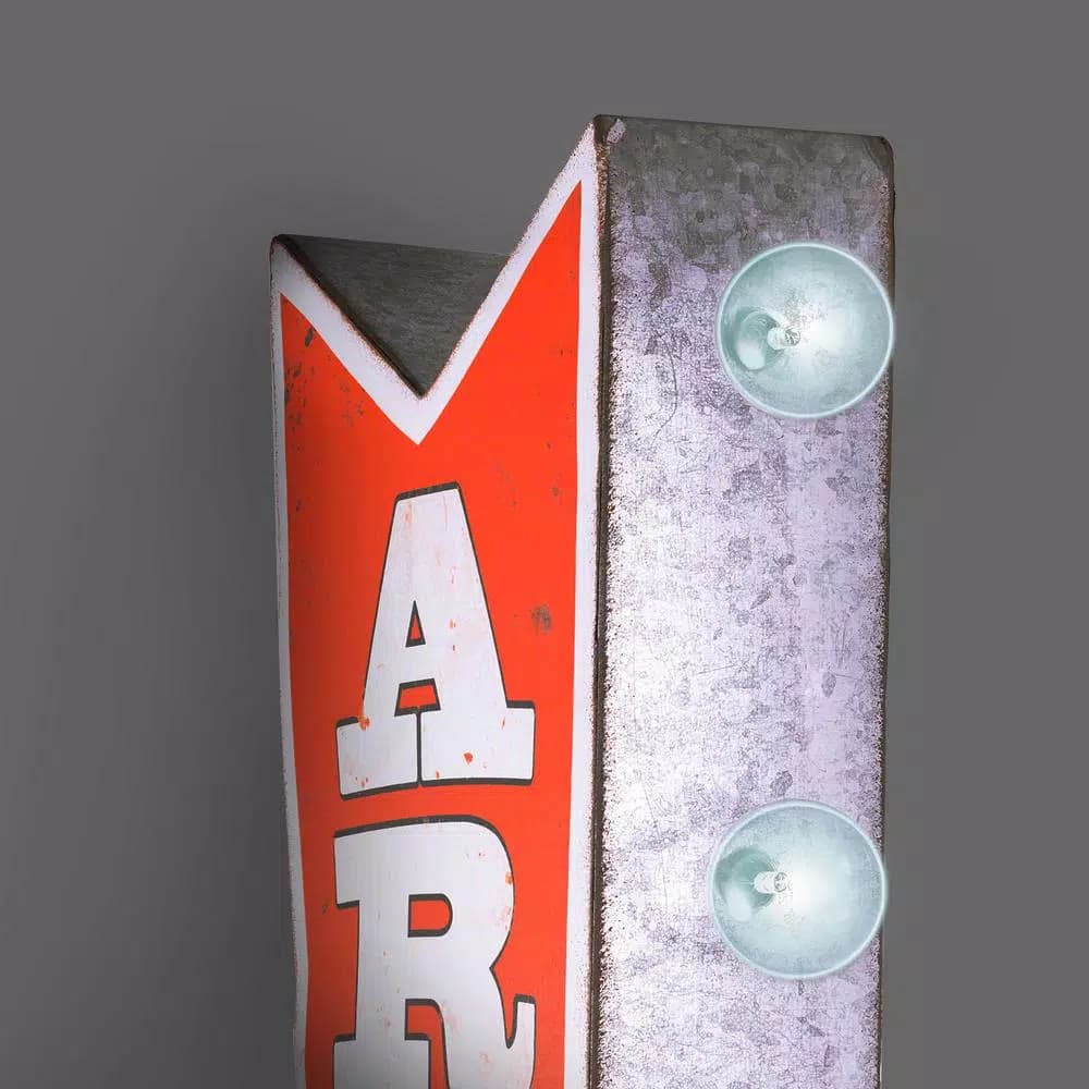 Crystal Art Gallery Arcade Games Metal Arrow Vintage Marquee LED Sign