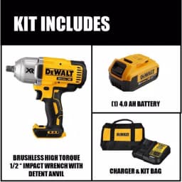 DEWALT 20V MAX XR Cordless Brushless 1/2 in. High Torque Impact Wrench Kit with 4.0 Ah Battery thumbnail 2