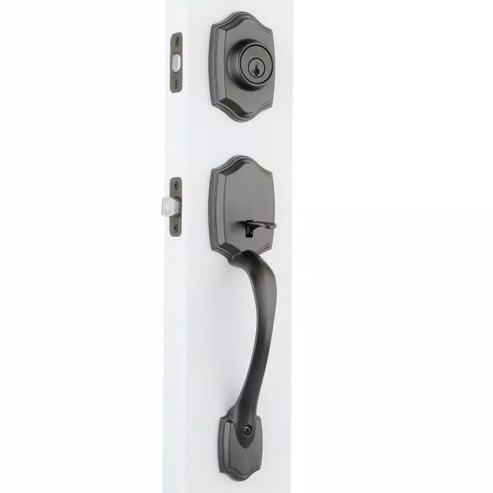 Kwikset Belleview Venetian Bronze Single Cylinder Handleset with Cove Knob and SmartKey Security