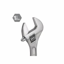 TEKTON 10 in. Adjustable Wrench, Carbon Steel with Satin Chrome Finish thumbnail 2