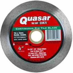 Quasar Tile Kut Platinum 4 in. Continuous Rim Diamond Blade for Tile, Stone, Marble & Granite thumbnail 1