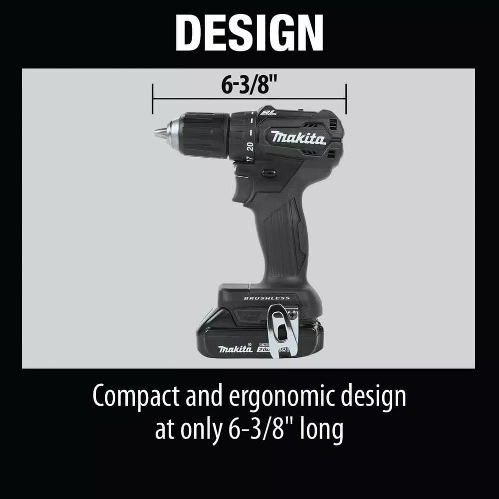 Makita 18V LXT Sub-Compact Brushless 1/2 in. Driver-Drill Kit with Bonus LED Flashlight