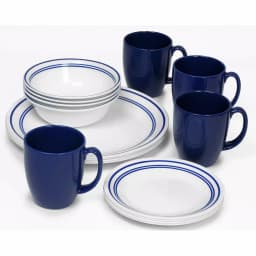 Corelle Cafe Blue 16-Piece Vitrelle Glass Dinnerware Set, Service for 4 thumbnail 2