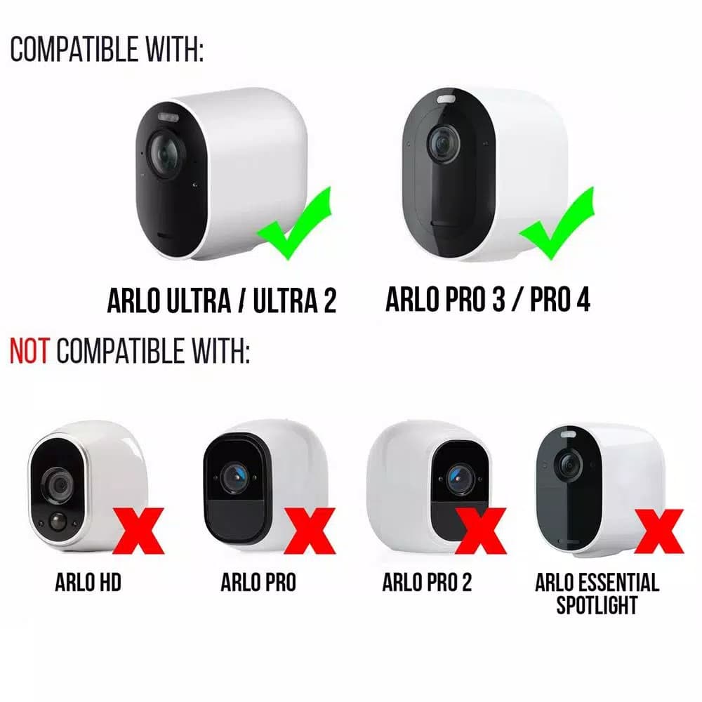 Wasserstein Protective Silicone Skins for Arlo Ultra, Ultra 2, Pro 3, and Pro 4 - 3-Pack, Black