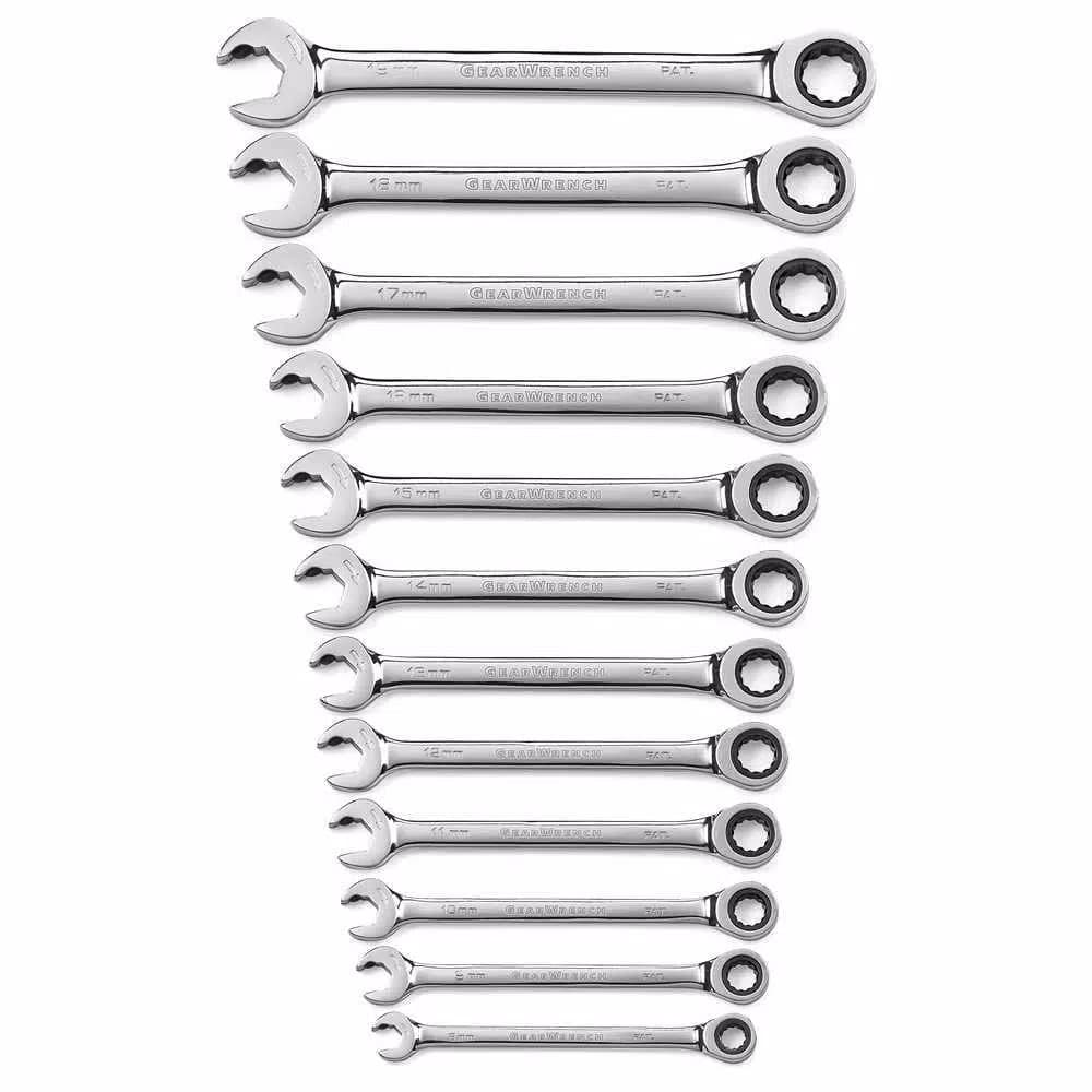 GearWrench 12-Piece Metric Open End Ratcheting Wrench Set