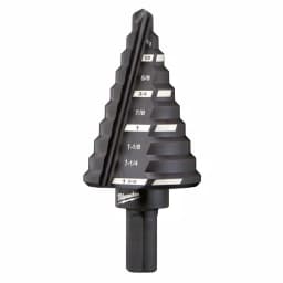 Milwaukee #5 Step Drill Bit, 1/4 in. - 1-3/8 in., Black Oxide, 3-Flat Shank thumbnail 1