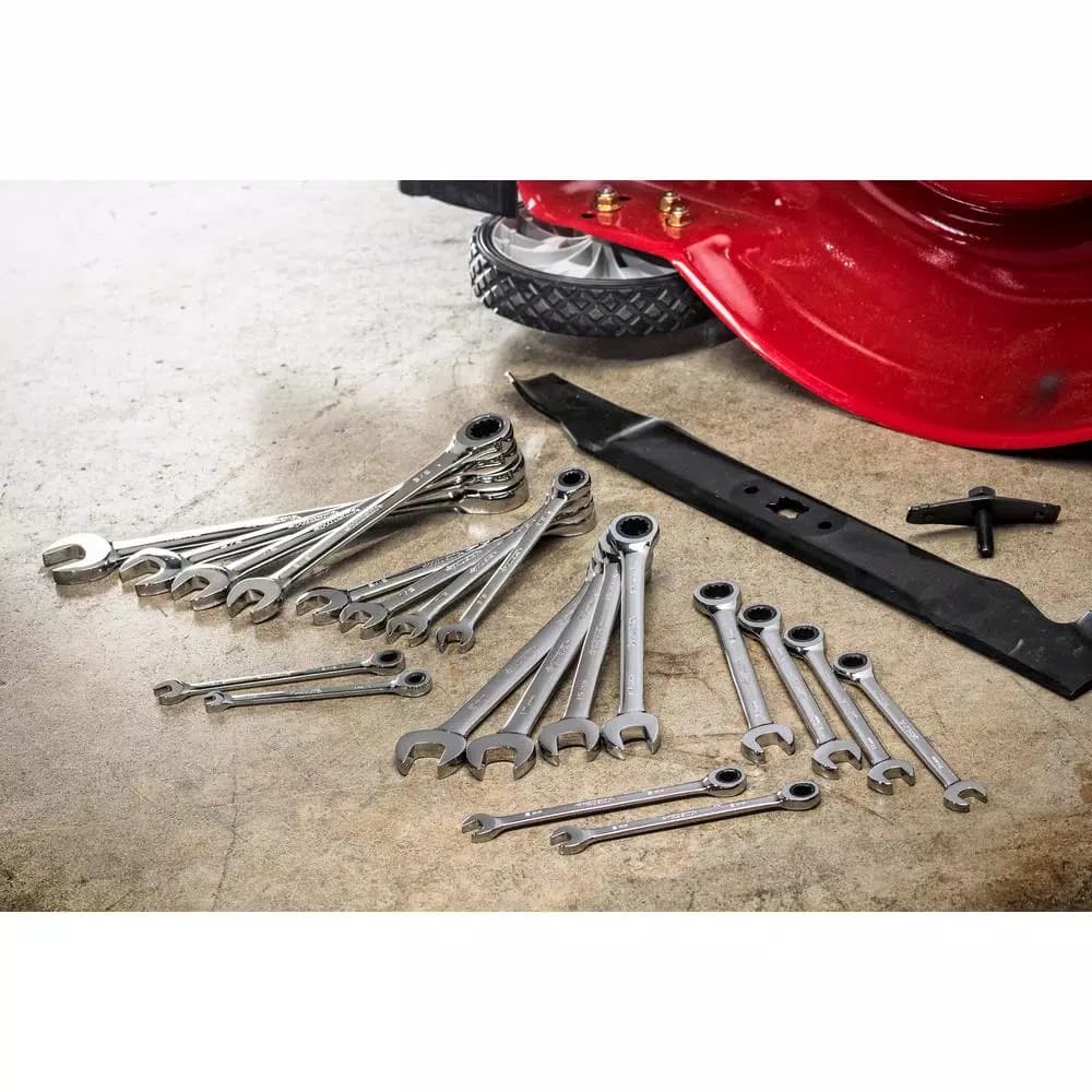 Husky 20-Piece SAE/Metric Combination Ratcheting Wrench Set