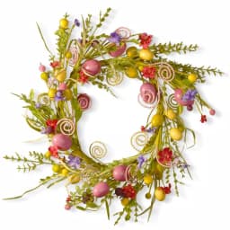 National Tree Company 24 in. Garden Accents Easter Wreath with Mixed Flowers, Eggs, and Butterflies thumbnail 1