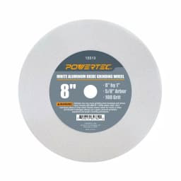 POWERTEC 8 in. White Aluminum Oxide Grinding Wheel, 100 Grit, 5/8 in. Arbor thumbnail 1