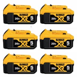 DEWALT 20V MAX XR 5.0Ah Lithium-Ion Battery Pack, 6-Pack Set thumbnail 1